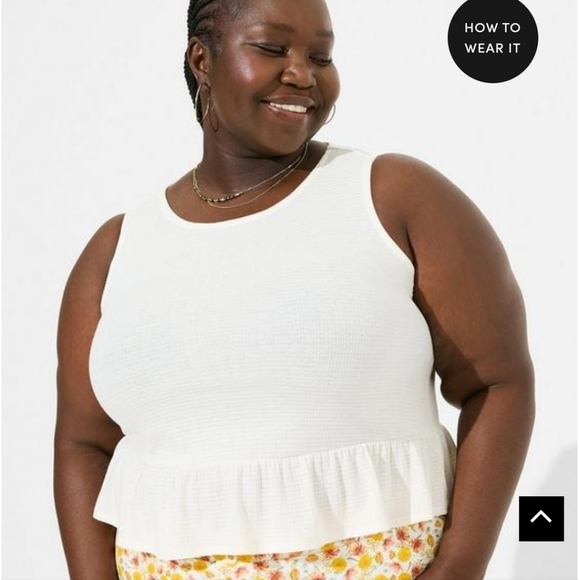 Torrid Texture Knit High Neck Ruffle Crop Top - Picture 7 of 9